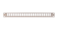 Патч-панель 19'' 1U наборная под 24 модуля Keystone UTP/STP металлик (NIKOMAX) NMC-RP24-BLANK-1U-MT