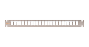 Патч-панель 19'' 1U наборная под 24 модуля Keystone UTP/STP металлик (NIKOMAX) NMC-RP24-BLANK-1U-MT