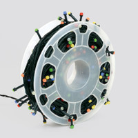 Гирлянда линейная на бобине LED 2700K 50+3 м с контроллером зеленый шнур IP44 (FERON) CL98 51436