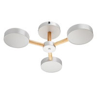 Люстра потолочная светодиодная диммируемая, SCANDIA, с ДУ, 3 режима, 520х520х170мм, 45Вт, 2700К/4200К/6400К, 17м, белый/дерево (RITTER) 51589 4