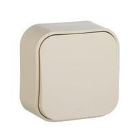 Выключатель 1-клавишный для открытой установки проходной 10А слоновая кость QUTEO (IEK) 782234