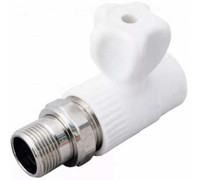 Кран для радиатора прямой 20x1/2' полипропиленовый PPR белый (Valfex) 10149020