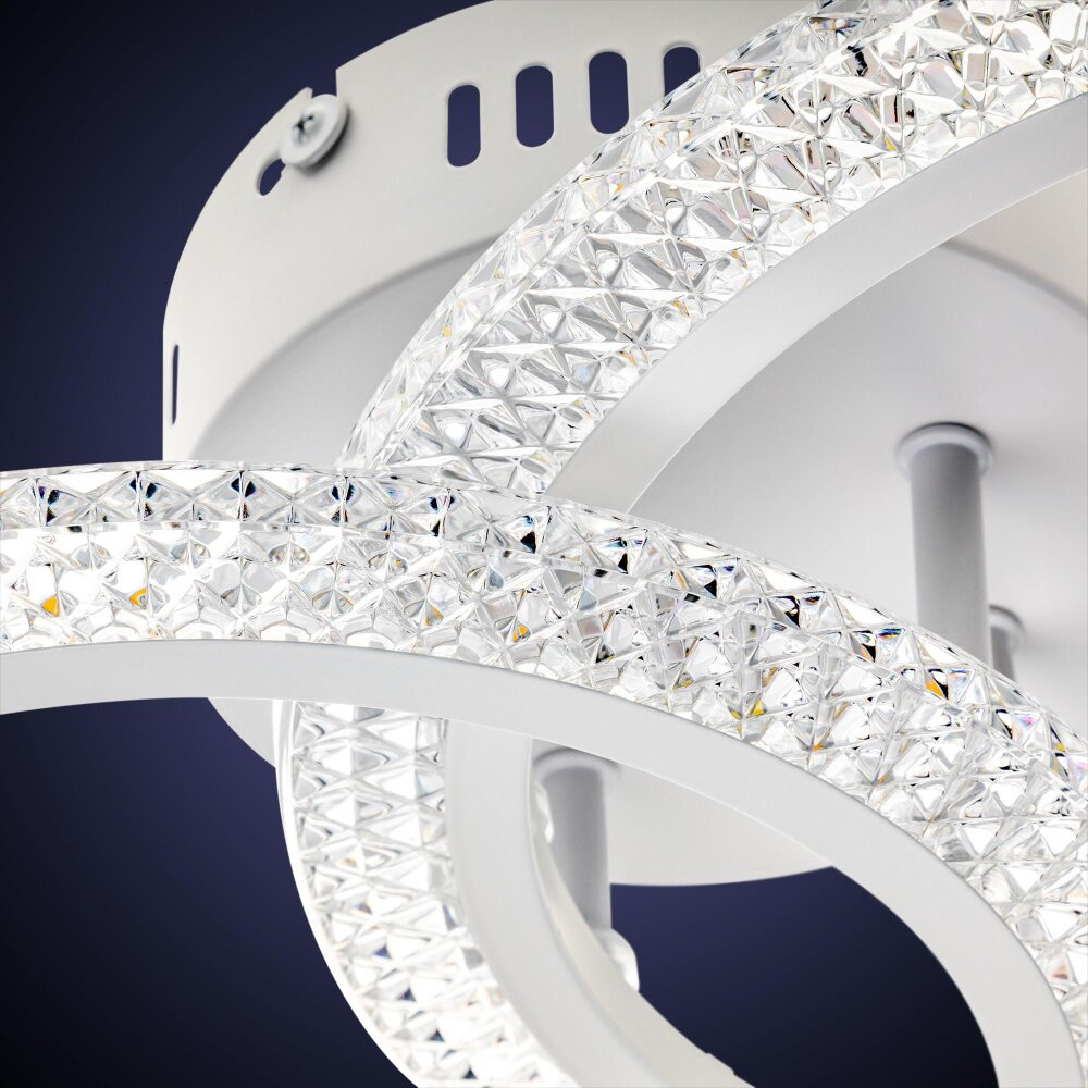 Люстра потолочная светодиодная диммируемая, RIFLESSO, с ДУ, 3 режима, 470х330х120мм, 52Вт, 2700K/4200K/6400K, 16м, белый (RITTER) 52924 2