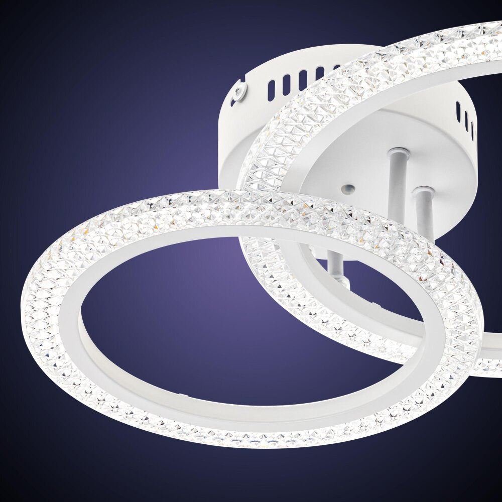 Люстра потолочная светодиодная диммируемая, RIFLESSO, с ДУ, 3 режима, 470х330х120мм, 52Вт, 2700K/4200K/6400K, 16м, белый (RITTER) 52924 2