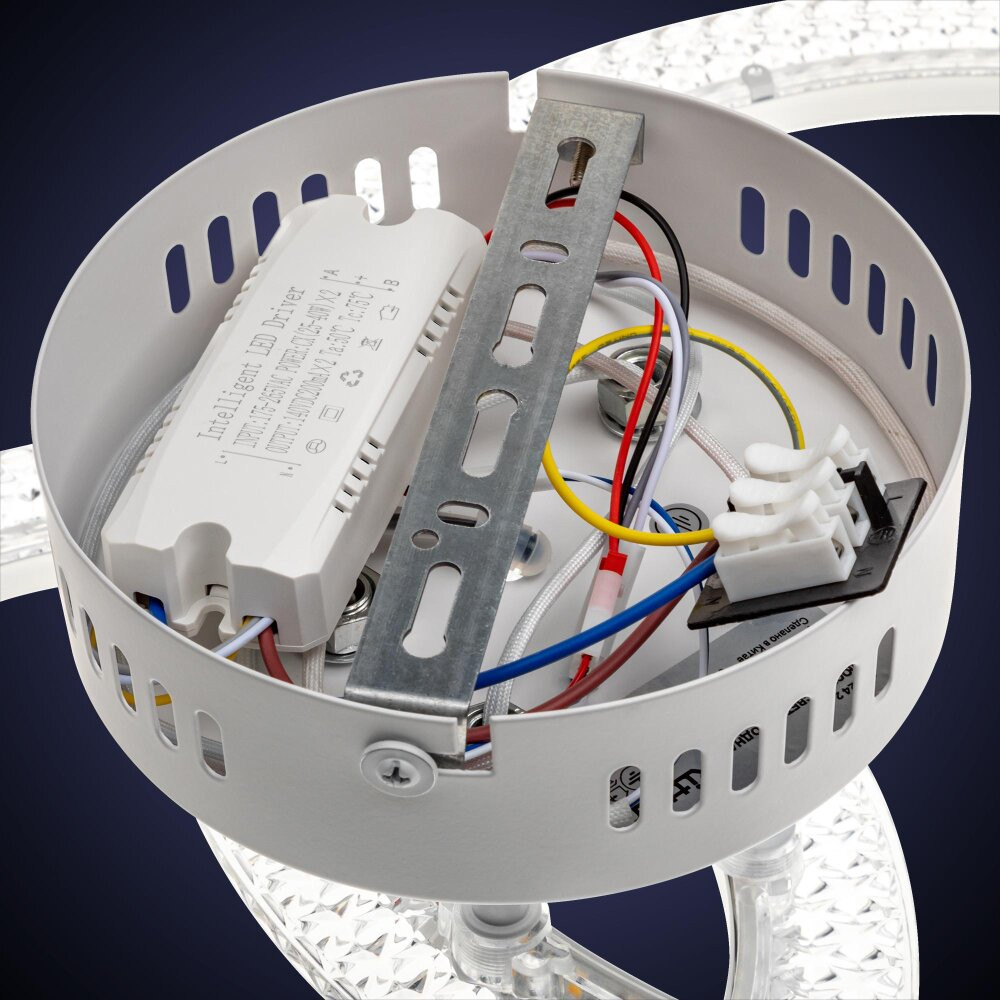 Люстра потолочная светодиодная диммируемая, RIFLESSO, с ДУ, 3 режима, 470х330х120мм, 52Вт, 2700K/4200K/6400K, 16м, белый (RITTER) 52924 2