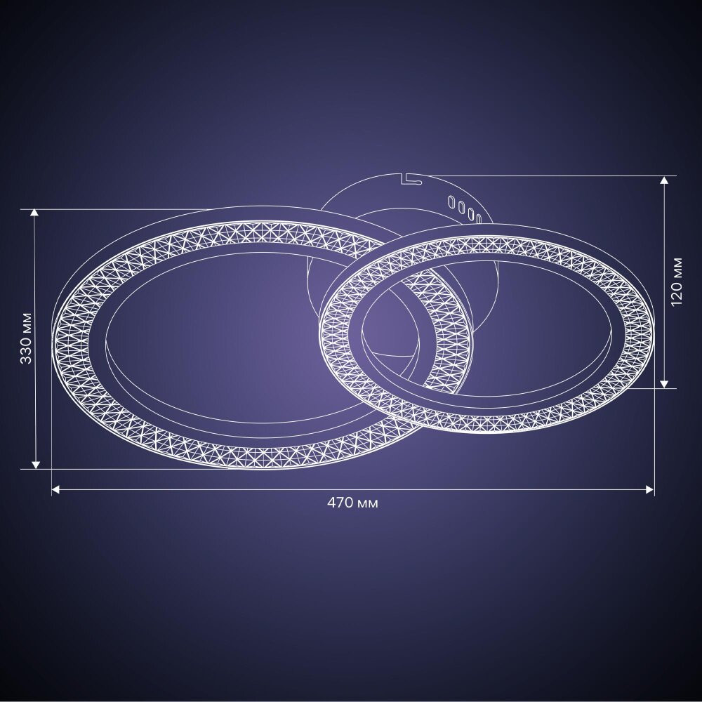 Люстра потолочная светодиодная диммируемая, RIFLESSO, с ДУ, 3 режима, 470х330х120мм, 52Вт, 2700K/4200K/6400K, 16м, белый (RITTER) 52924 2