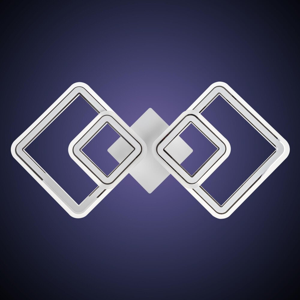 Люстра потолочная светодиодная диммируемая, SERENITA с ДУ, 3 режима, 650х320х85мм, 84 Вт, 2700+6400К/4200К/6400+2700К, 26м, белый/хром (RITTER) 52935 8