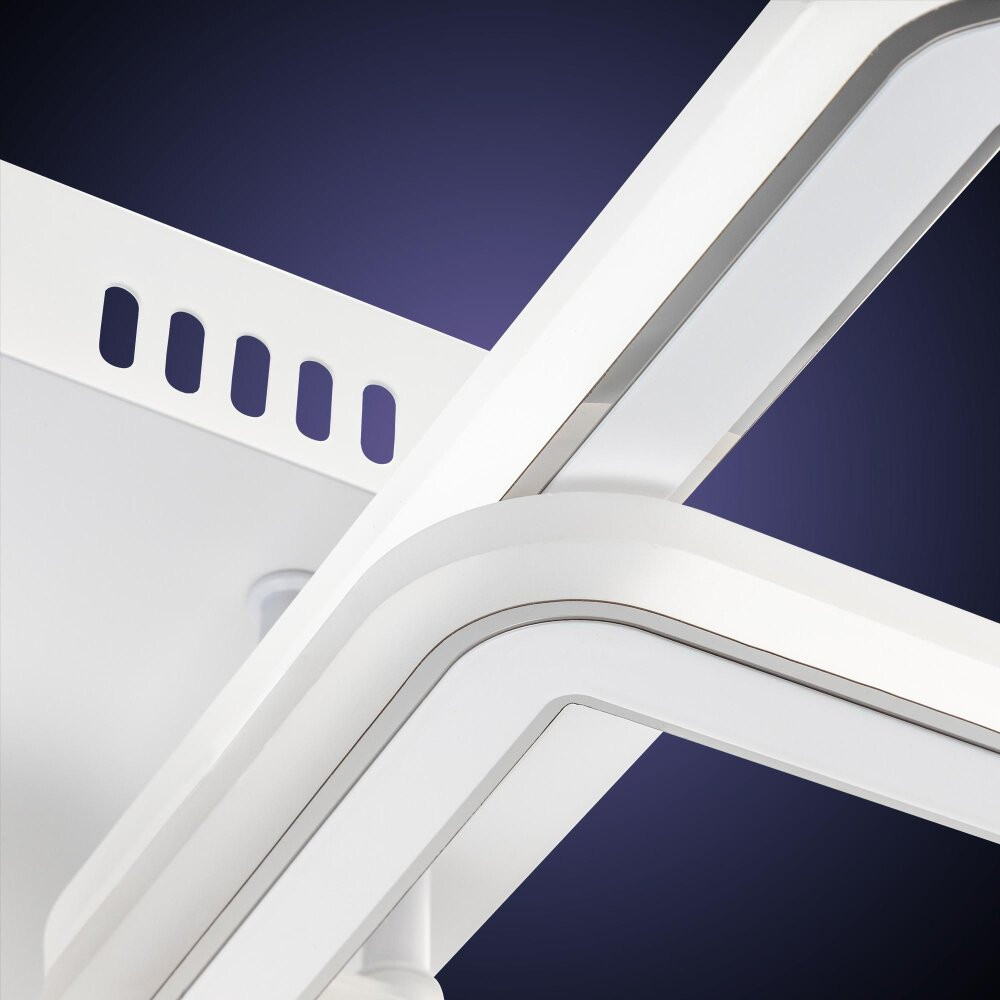 Люстра потолочная светодиодная диммируемая, SERENITA с ДУ, 3 режима, 650х320х85мм, 84 Вт, 2700+6400К/4200К/6400+2700К, 26м, белый/хром (RITTER) 52935 8