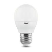 Лампа светодиодная LED 7 Вт 470 лм 4100К шар P45 нейтральный E27 AC 220В (промоупаковка 3 лампы) Elementary Gauss (GAUSS) 53227T