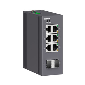 Промышленный неуправляемый коммутатор, 2х100Base-X, SFP слотов, 6х10/100Base-T(X) портов RJ45, 12-48В DC/18-30В AC, с резервированием (DKC) N1000-2SFP6T-P2
