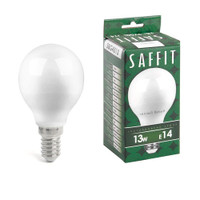 Лампа светодиодная LED 13вт Е14 теплый матовый шар (SAFFIT) SBG4513 55157