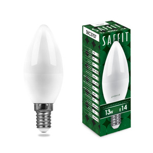Лампа светодиодная LED 13вт Е14 дневной матовая свеча (SAFFIT) SBC3713 55172