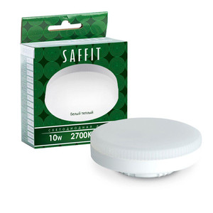 Лампа светодиодная LED 10вт GX53 теплый таблетка (SAFFIT) SBGX5310 55227