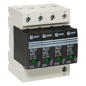 Устройство защиты от импульсных перенапряжений Т1+Т2 Im-12,5kA In-20kA Uc-275В 3+1 PROxima (EKF) OV12-31-506