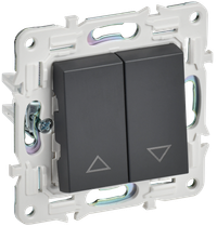SKANDY Выключатель жалюзи 10А SK-V12T титан IEK (IEK) SK-V15-0-10-K48