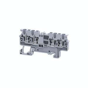 Клемма с 4 контакт. 2,5 кв.мм пружинная OptiClip СX-2,5-QUATTRO-(0,2-4)-I-серый (КЭАЗ) 289753