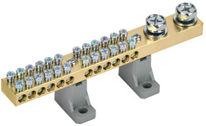 Шина N ноль'' на двух угловых изоляторах 200А Ш НИ-10х18-24-L2-С '' (IEK) YNN30-24-C2-K03