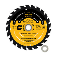 Диск пильный быстрый 190 мм 24 зуба посадка 30 мм + кольцо 20/16 мм (Rage Furious) 594232