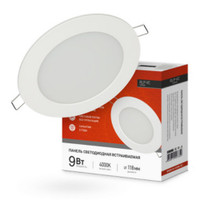 Панель светодиодная встраиваемая круглая RLP-VC 9Вт 230В 4000К 630Лм 118мм белая IP40 IN HOME (IN-HOME) 4690612023359