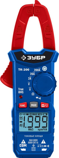 Клещи токовые, цифровые, ТК200 (ЗУБР) 59828
