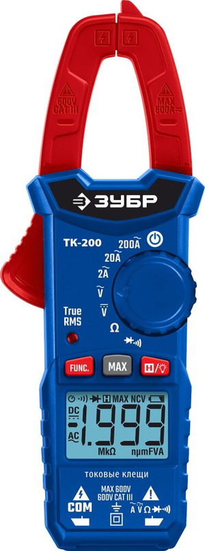 Клещи токовые, цифровые, ТК200 (ЗУБР) 59828
