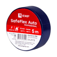 Изолента ПВХ 15мм 5м синий серии SafeFlex Auto (EKF) plc-iz-sfau-s