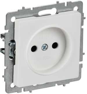 BRITE Розетка 1-местная без заземления без защитных шторок 10А РС10-1-0-БрАБ арктический белый IEK (IEK) BR-R10-10-K91