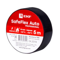 Изолента ПВХ 15мм 5м черный серии SafeFlex Auto (EKF) plc-iz-sfau-b