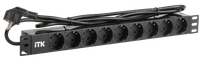 Блок розеток PDU 9 розеток 1U шнур 2м вилка алпроф (ITK) PH22-9D1