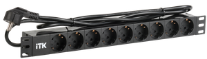 Блок розеток PDU 9 розеток 1U шнур 2м вилка алпроф (ITK) PH22-9D1
