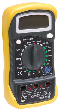 Мультиметр цифровой Master MAS838L (IEK) TMD-3L-838