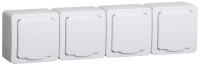 Гермес PLUS Розетка четырехместная наружная белая IP54 (IEK) ERMP42-K01-16-54-EC
