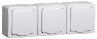Гермес PLUS Розетка тройная с заземлением наружная белая IP54 (IEK) ERMP32-K01-16-54-EC