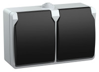 ФОРС Розетка двойная наружная с заземлением с крышкой IP54 (IEK) ERS22-K03-16-54-DC
