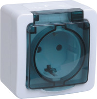 Гермес PLUS Розетка с заземлением с крышкой       наружная IP54 (IEK) ERMP12-K03-16-54-EC