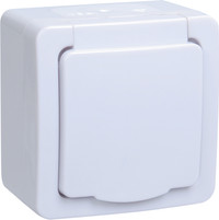 Гермес PLUS Розетка с заземлением наружная с крышкой IP54 (IEK) ERMP12-K01-16-54-EC