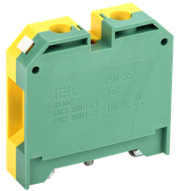 Клемма ЗНИ-35 мм.кв. ЗЕМЛЯ желто-зеленая (IEK) YZN20-035-K52