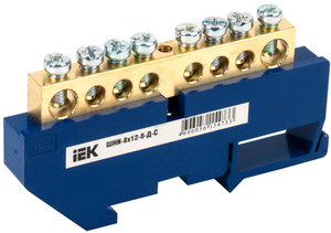 Шина нулевая на DIN-изолятор ШНИ-8х12-8-Д-С (IEK) YNN10-812-8D-K07