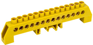 Шина PE земля комбинированный DIN-изолятор типа Стойка ШНИ-8х12-14-КС-Ж (IEK) YNN10-812-14DP-K05