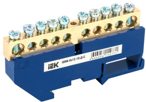 Шина N ноль на DIN-изолятор ШНИ-8х12-10-Д-С (IEK) YNN10-812-10D-K07