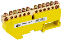 Шина PE земля на DIN-изоляторах ШНИ-6х9-12-Д-Ж (IEK) YNN10-69-12D-K05