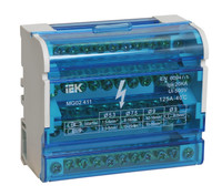 Шина на DIN-рейку в корпусе (кросс-модуль) 3L+PEN 4х11 (IEK) YND10-4-11-125