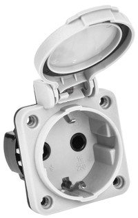 Розетка панельная РП13-3 2Р+РЕ 16А з/к с крышкой IP54 серая MAGNUM (IEK) PSN71-016-3-2-54-K03