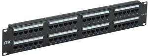 Патч-панель кат. 5е UTP 48 портов Dual IDC слайд лейбл 2U (ITK) PP48-2UC5EU-D05L