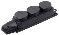 ОМЕГА Розетка каучук тройная с защитными крышками IP44 (IEK) PKR61-016-2-K02