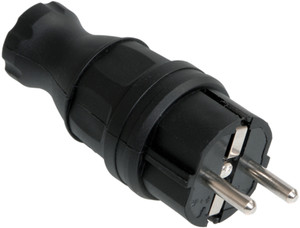 Вилка прямая ОМЕГА каучук 16A 2P+E IP44 (IEK) PKR01-016-2-K02