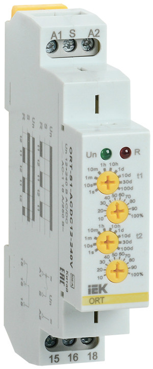 Реле циклическое ORT. 1 конт. 12-240 В AC/DC (ONI) ORT-S1-ACDC12-240V