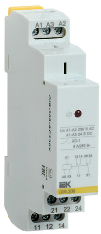 Реле промежуточное OIR 2 конт (8А). 230 В AC (ONI) OIR-208-AC230V