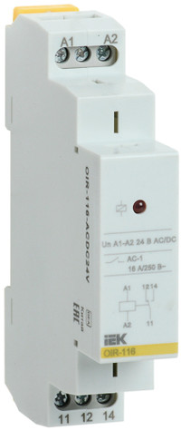Реле промежуточное OIR 1 конт (16А). 24 В AC/DC (ONI) OIR-116-ACDC24V