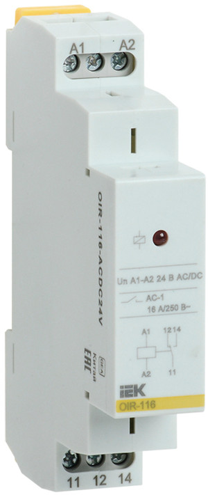 Реле промежуточное OIR 1 конт (16А). 24 В AC/DC (ONI) OIR-116-ACDC24V